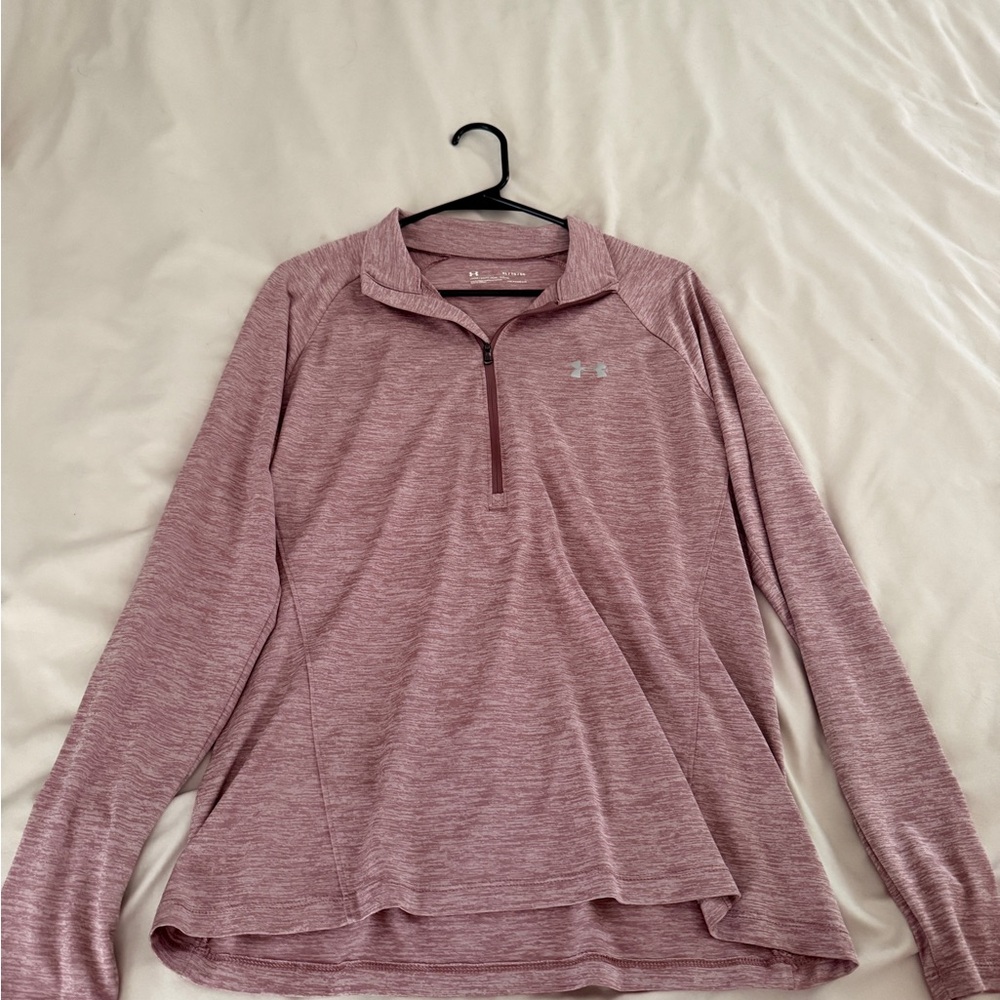 Under Armour Women's Heathered Mauve Long Sleeve Top